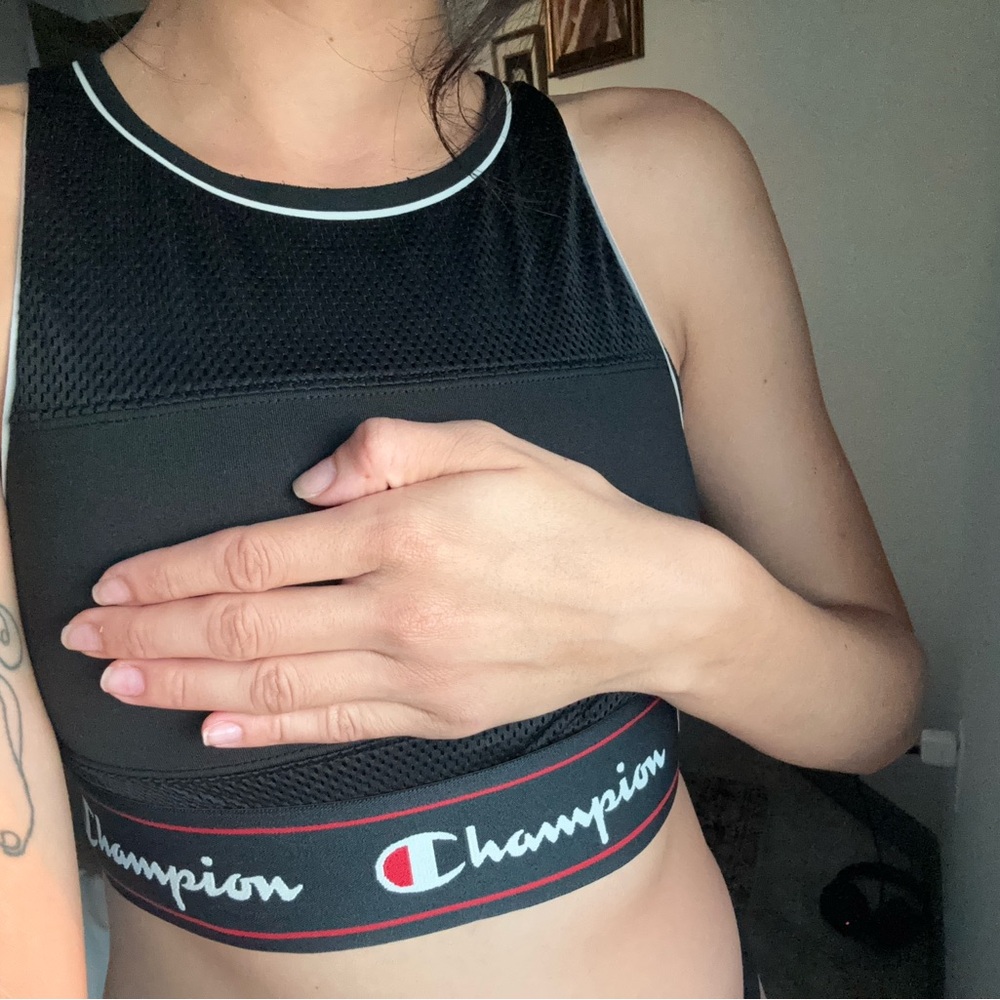 Champion Black Mesh Sports Bra